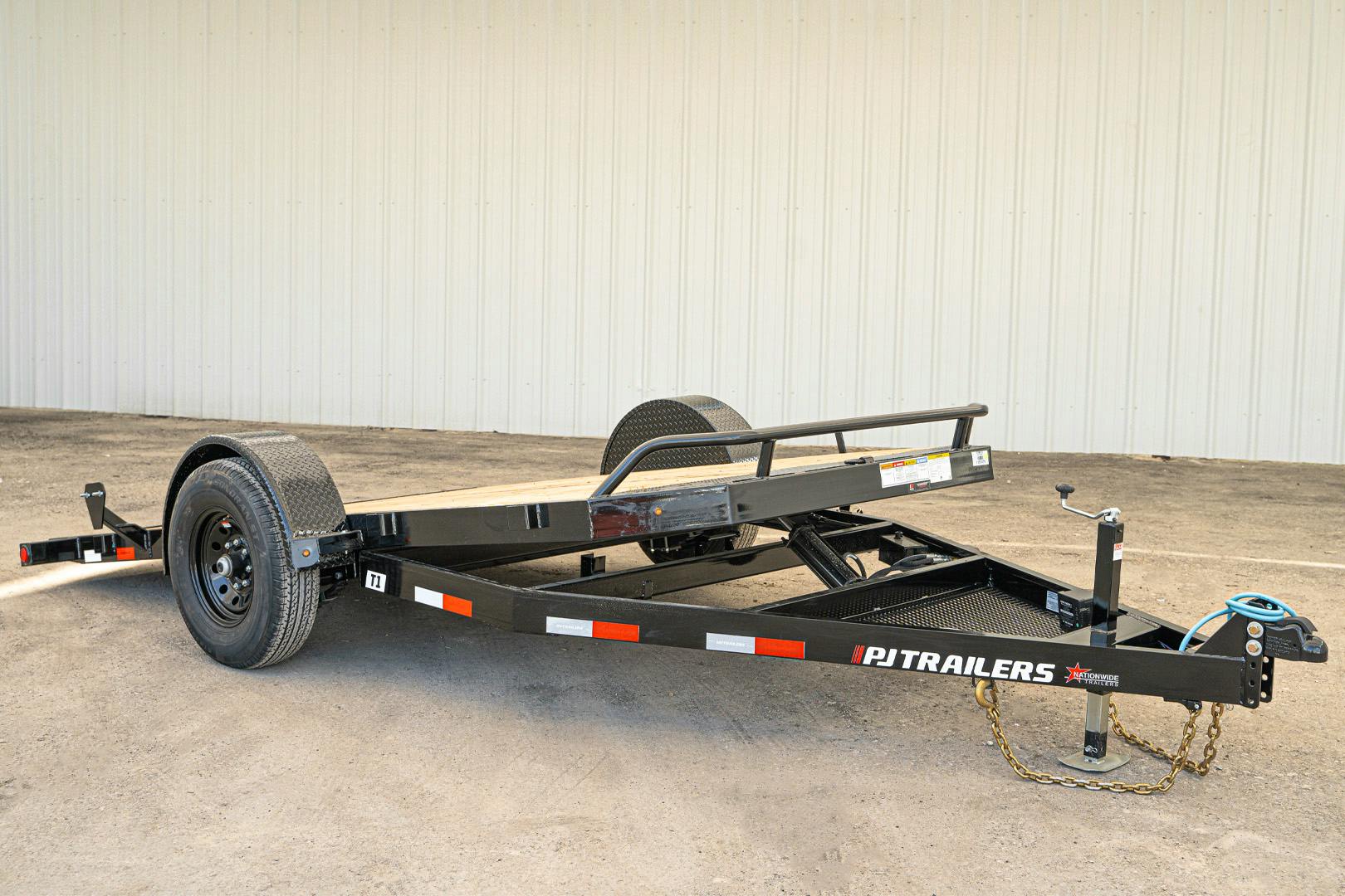 PJ Trailers 13'x81" Single Axle Hydraulic Gravity Tilt Trailer (T1) - Image 1
