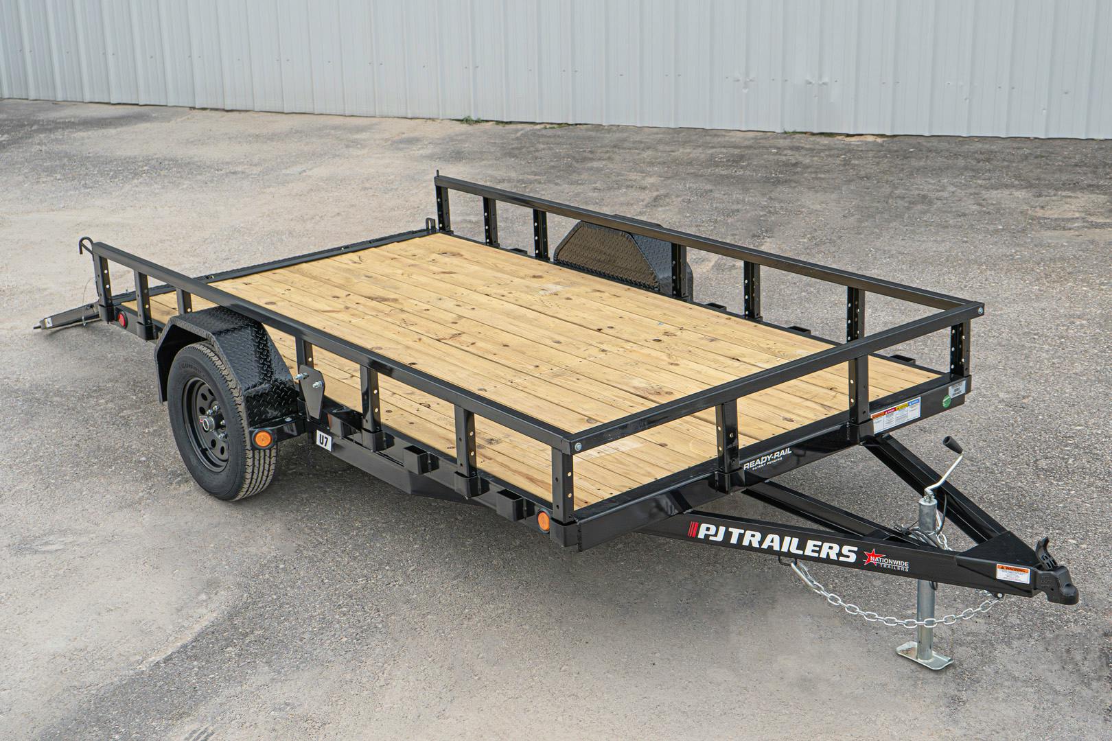 PJ Trailers 12'x77" Single Axle 4" Channel Utility Trailer (U7) - Image 2