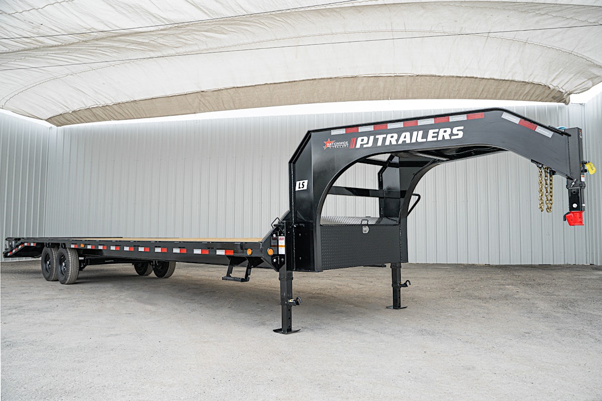 PJ Trailers 32'x102" Gooseneck Low Pro Flatbed Trailer w/ Singles (LS) - Image 3