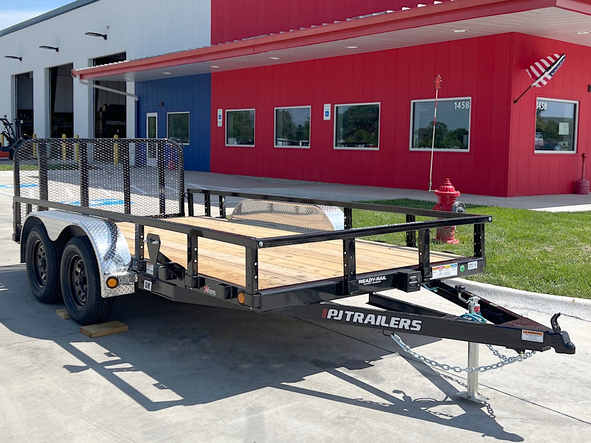 PJ Trailers 14'x77" Tandem Axle 4" Channel Utility Trailer (UK) - Image 2