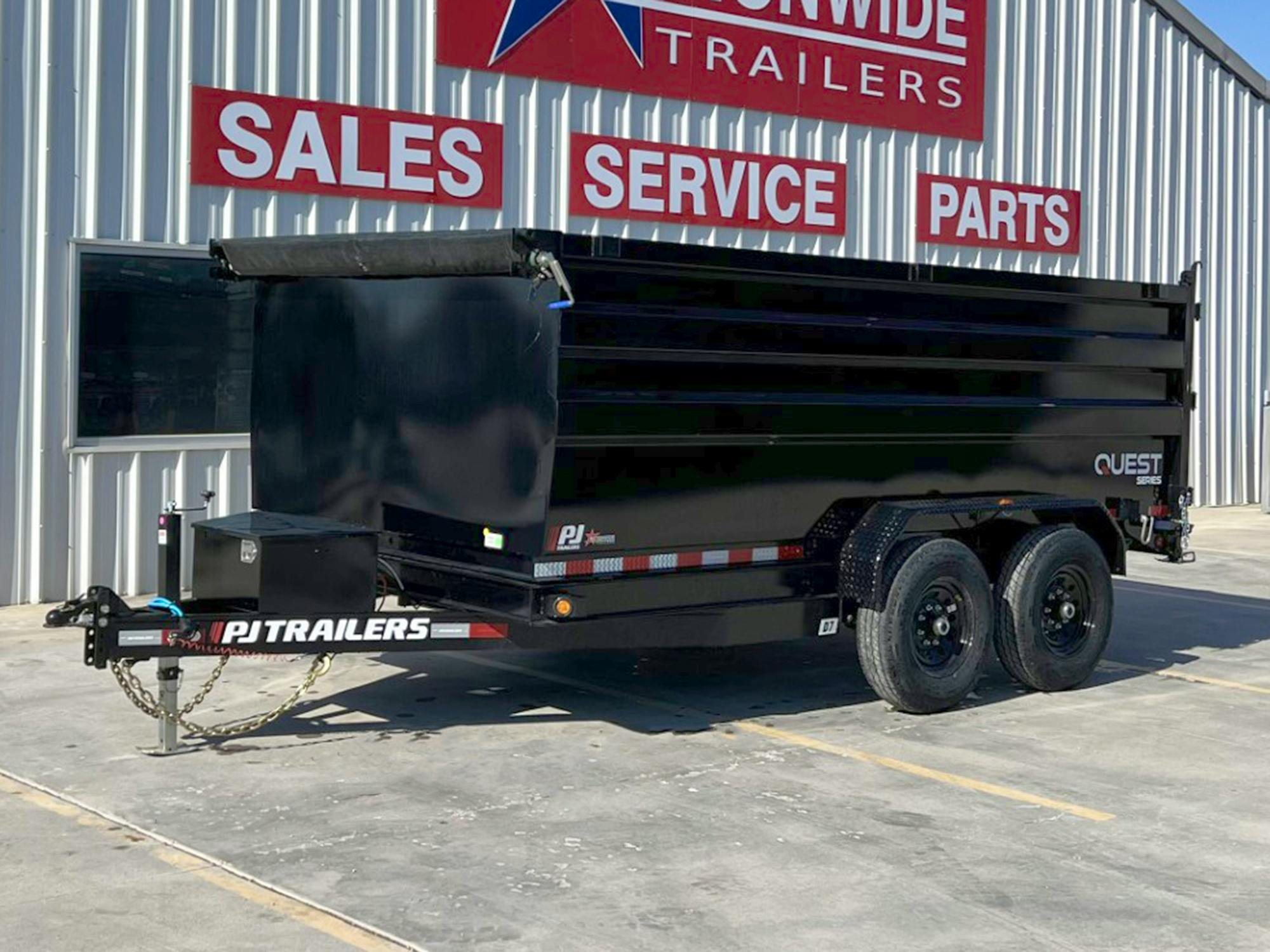 PJ Trailers 14'x83" 14K Dump Trailer w/ 4ft Sides (D7) - Image 1