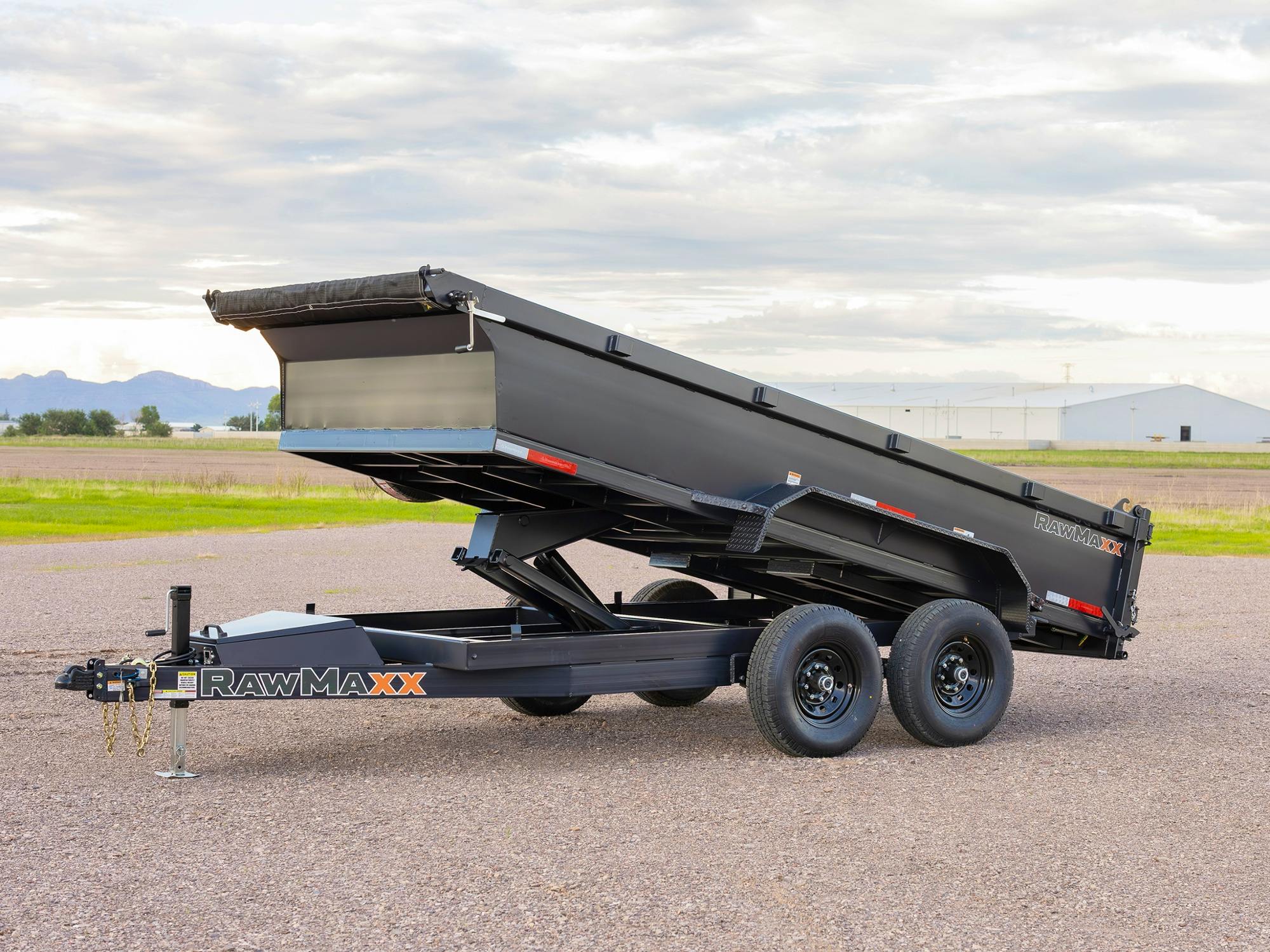 RawMaxx PKX 14' × 83" Scissor Lift Dump Trailer