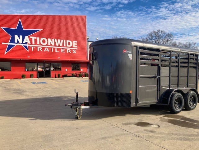 Delta 14' 500 Series 2 Horse Slant Stock Combo Trailer (RH) - Stock #85001 - Image 1 of 5