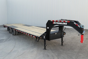 PJ Trailers 32'x102" Gooseneck Low Pro Flatbed Trailer w/ Duals (LD)