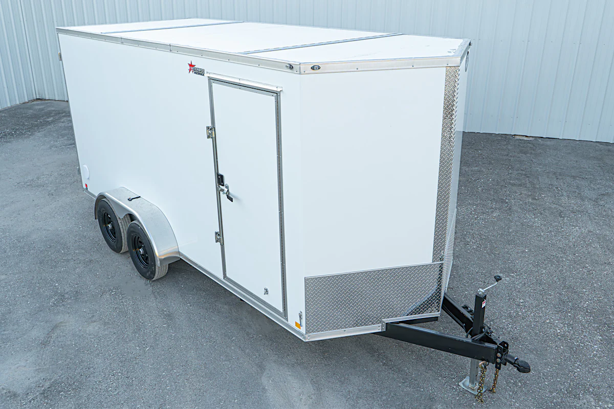 CellTech 7'x16' All-Steel Enclosed Cargo Trailer w/ Rear Barn Doors (C2) - Stock #85375 - Image 4 of 19 CellTech 7'x16' All-Steel Enclosed Cargo Trailer w/ Rear Barn Doors (C2) - Stock #85375 - Image 4 of 19