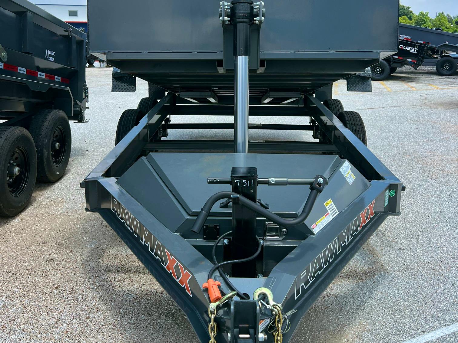 RawMaxx 14'x83" Telescopic Dump Trailer w/ 3ft Sides (LPXT) - Stock #85379 - Image 2 of 3