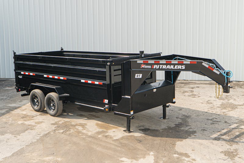 PJ Trailers 16ftx83in Gooseneck Telescopic Dump Trailer w  4ft Sides  DT