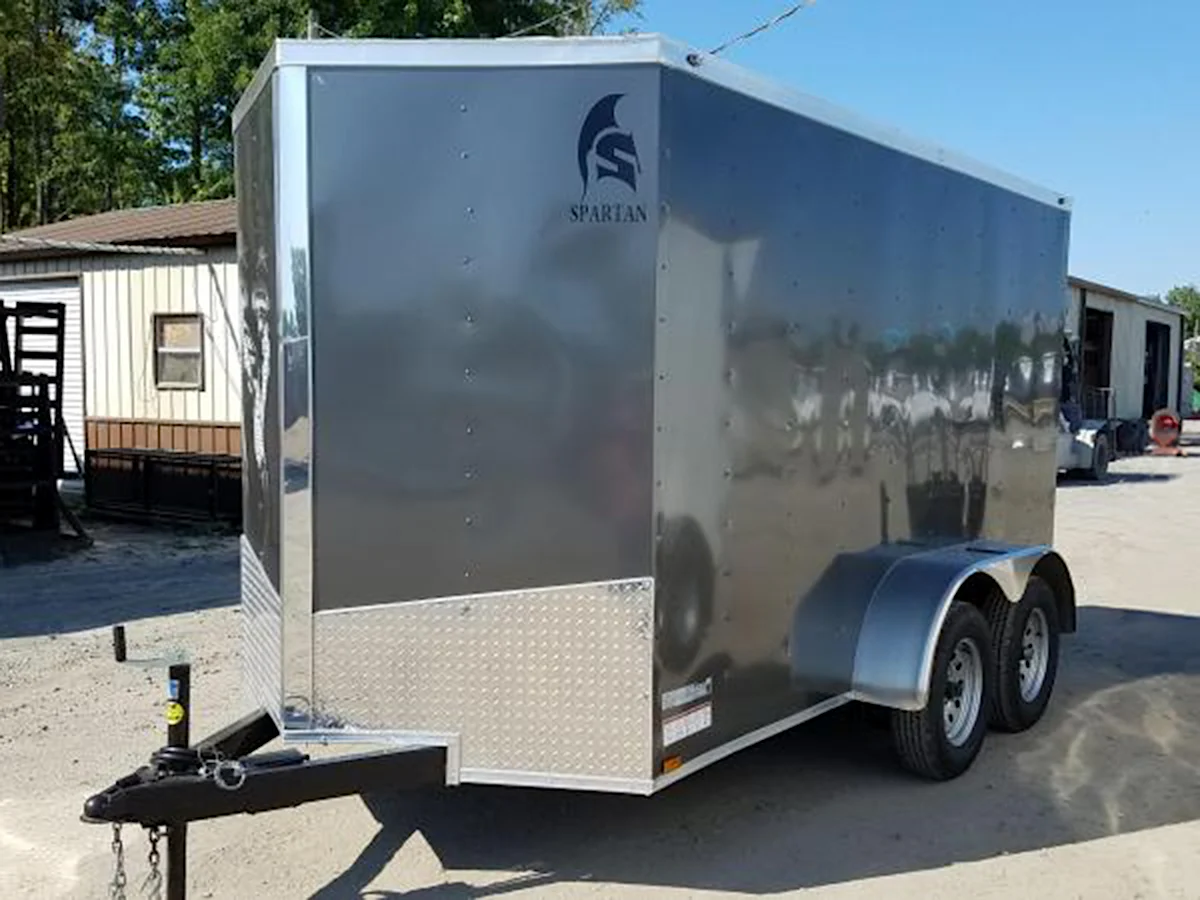 Spartan 6'x12' Enclosed Cargo Trailer w/ Rear Ramp Door (C2) - Stock #85528 - Image 1 of 3 Spartan 6'x12' Enclosed Cargo Trailer w/ Rear Ramp Door (C2) - Stock #85528 - Image 1 of 3