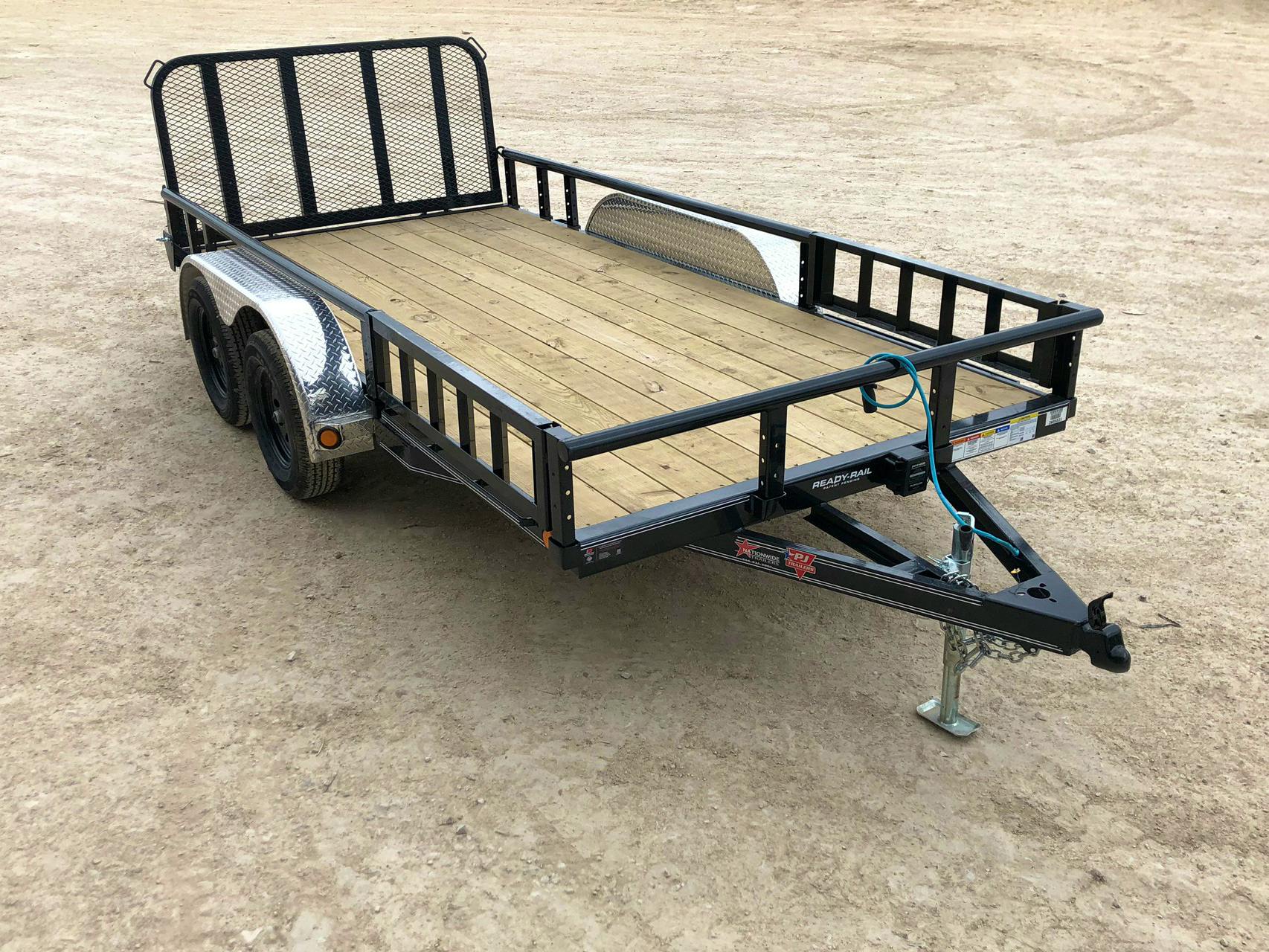 PJ Trailers 14'x77" Tandem Axle 4" Channel Utility Trailer (UK) - Image 1