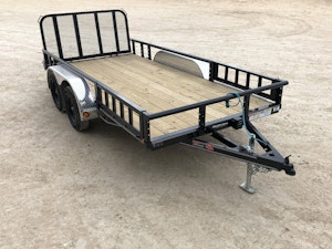 PJ Trailers 14'x77" Tandem Axle 4" Channel Utility Trailer (UK)