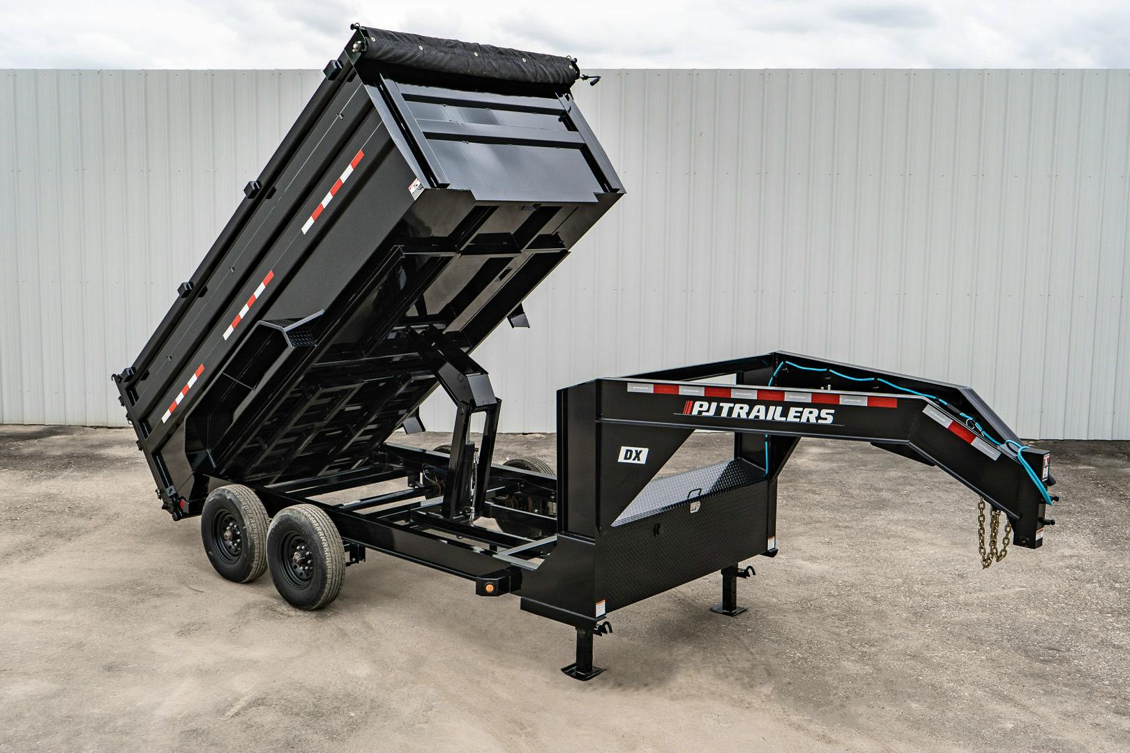 PJ Trailers 14'x83" 18k GN Low Pro Dump Trailer w/ 4' Sides (DX) - Image 1