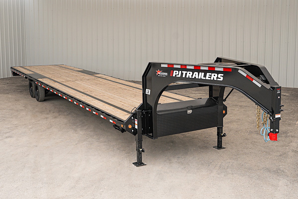 PJ Trailers 40'x102" 18k Gooseneck Flatbed Trailer w/ Singles (LX) - Image 1