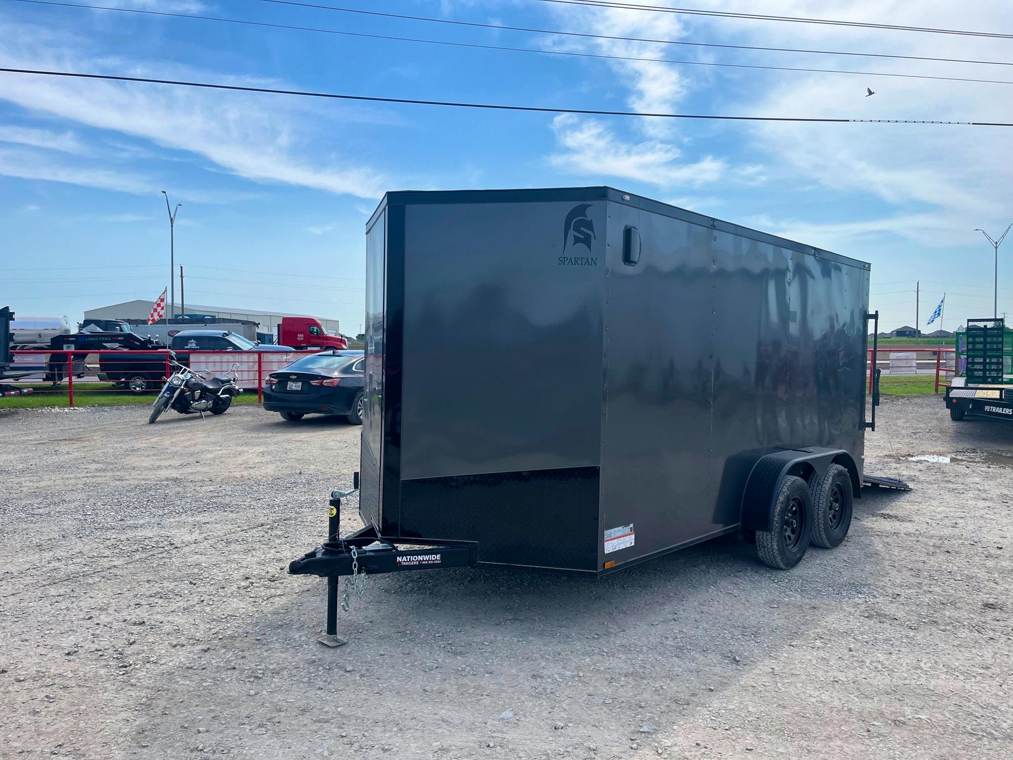 Spartan 7'x14' Motorcycle Enclosed Cargo Trailer w/ Rear Ramp Door - Stock #85646 - Image 2 of 8