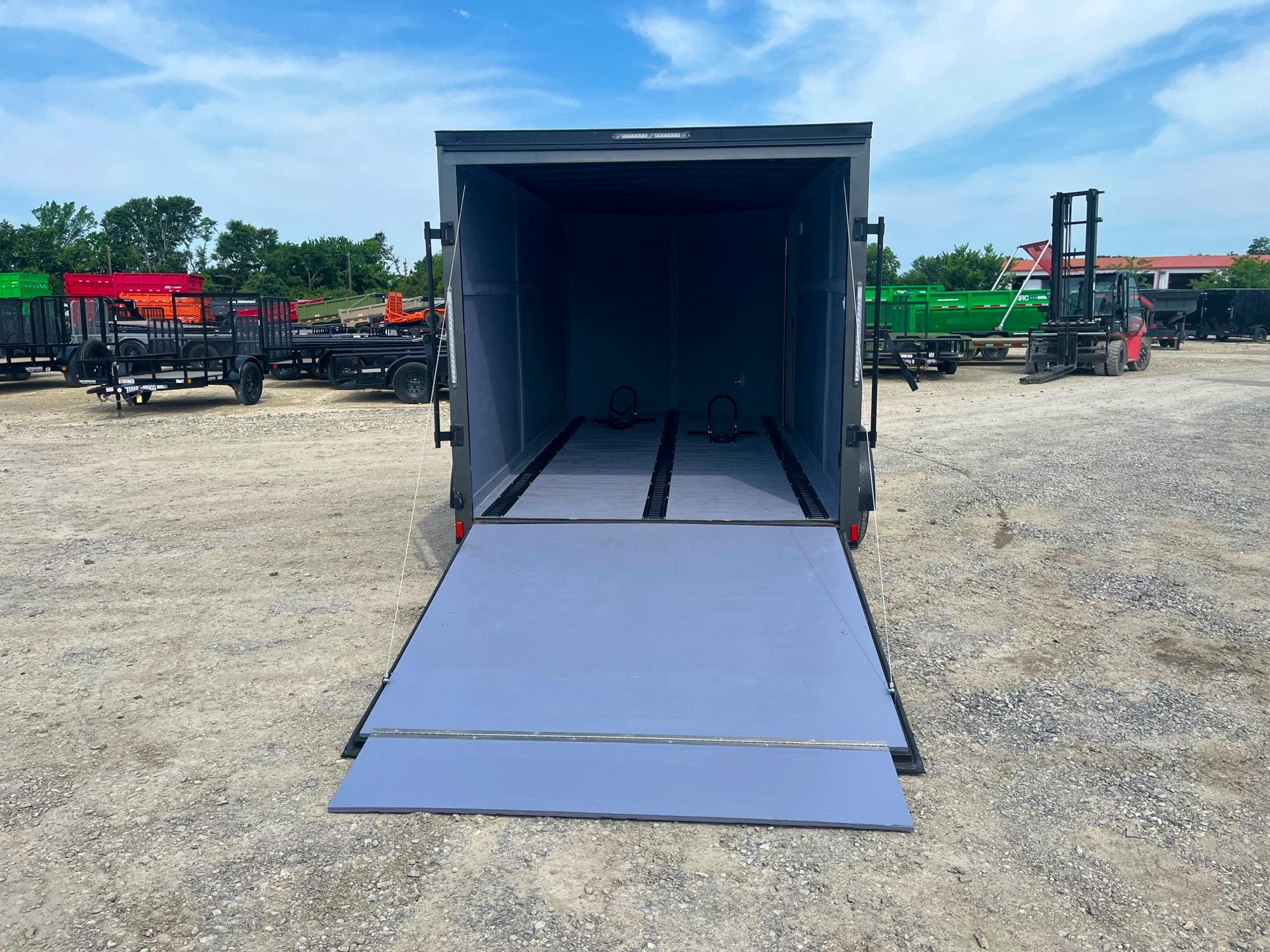 Spartan 7'x14' Motorcycle Enclosed Cargo Trailer w/ Rear Ramp Door - Stock #85646 - Image 4 of 8