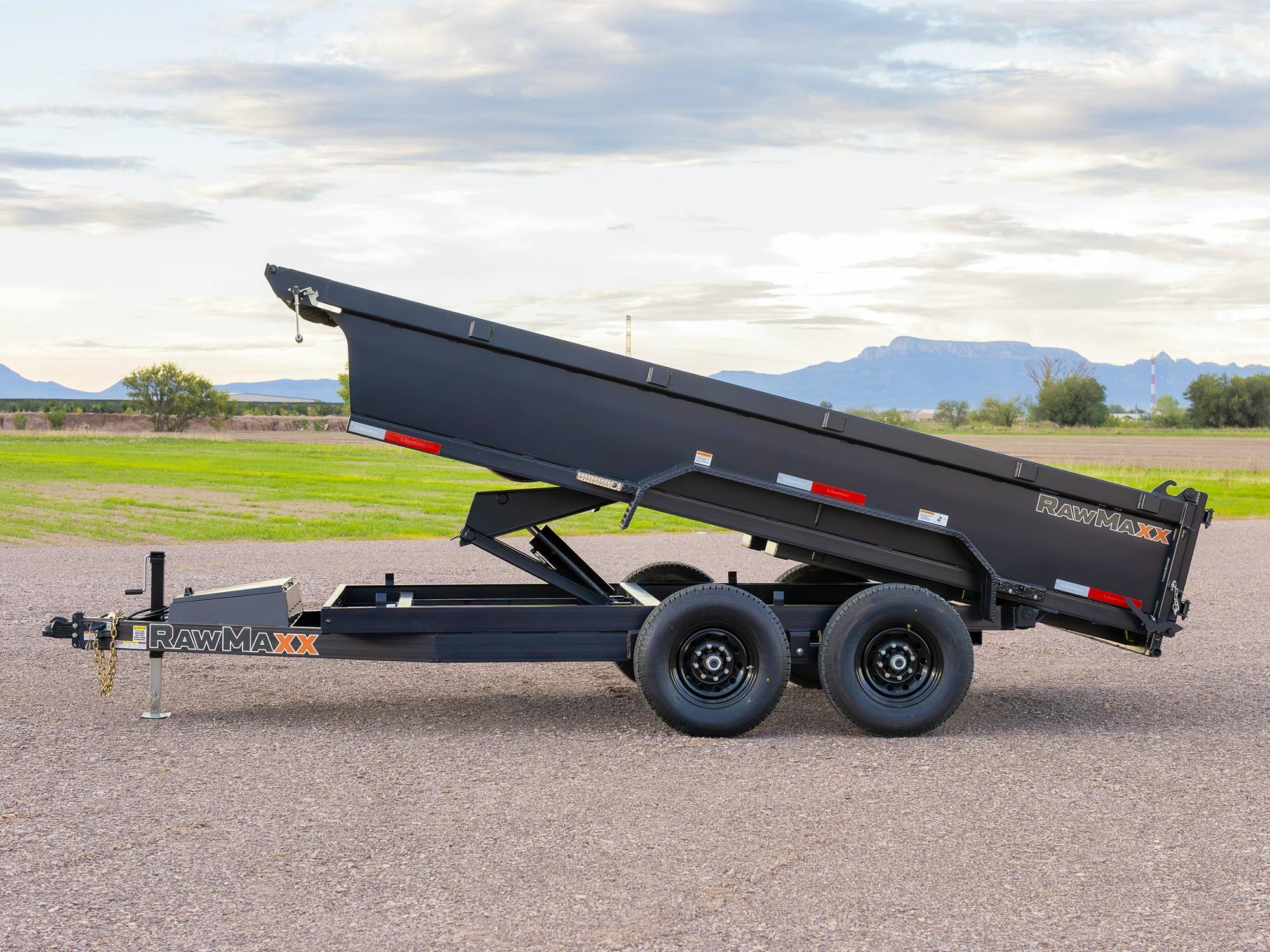 RawMaxx PKX 14' × 83" Scissor Lift Dump Trailer