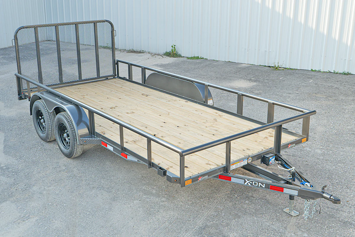 X-ON 16'x83" Utility Trailer w/ 4' Gate (U2) - Stock #85735 - Image 1 of 12 X-ON 16'x83" Utility Trailer w/ 4' Gate (U2) - Stock #85735 - Image 1 of 12