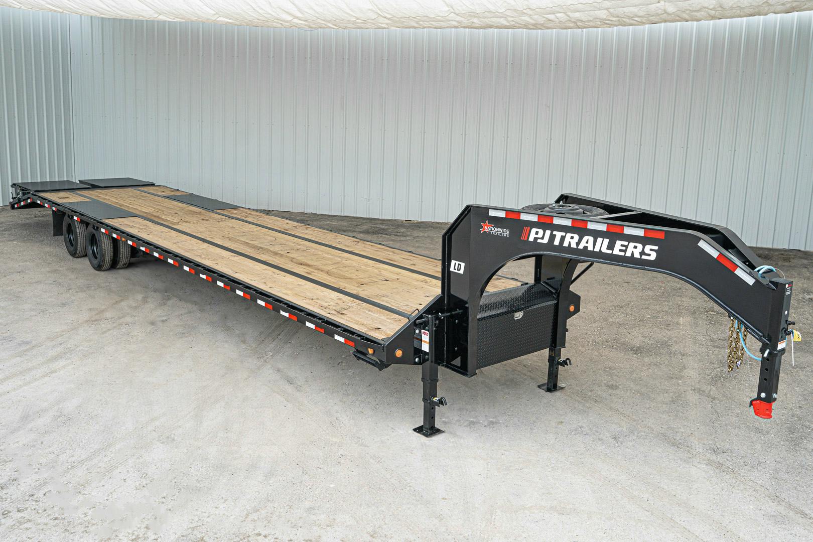 PJ Trailers 40'x102" Gooseneck Low Pro Flatbed Trailer w/ Duals (LD) - Image 1