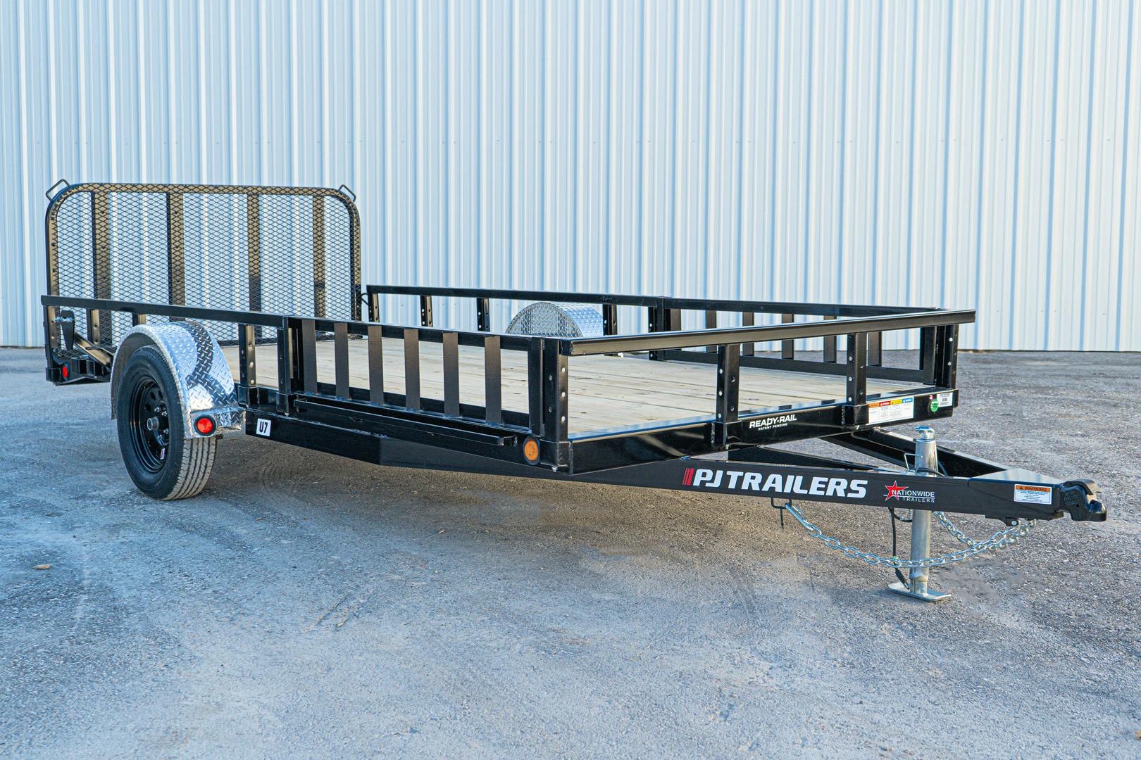 PJ Trailers 14'x77" Single Axle 4" Channel Utility Trailer (U7) - Stock #85815 - Image 2 of 16