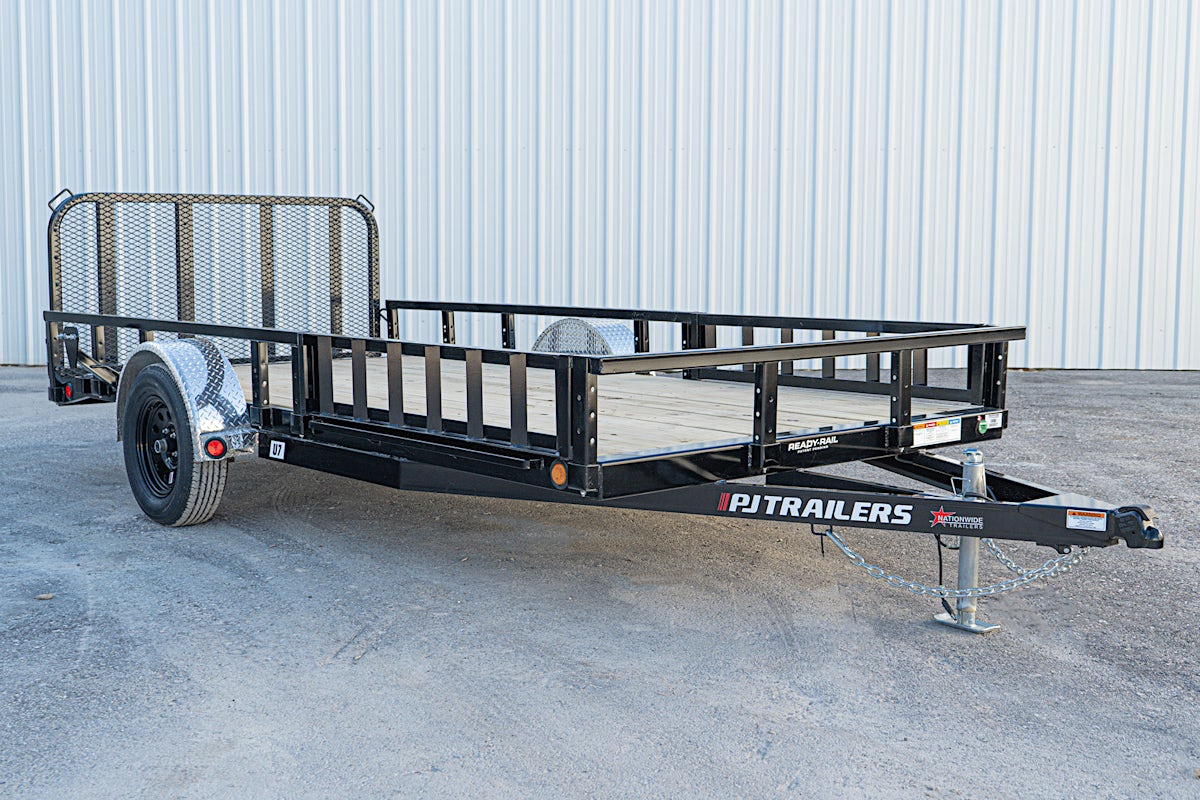 PJ Trailers 14'x77" Single Axle 4" Channel Utility Trailer (U7) - Stock #85815 - Image 2 of 16 PJ Trailers 14'x77" Single Axle 4" Channel Utility Trailer (U7) - Stock #85815 - Image 2 of 16