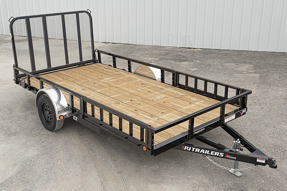 PJ Trailers 14'x83" Single Axle 4" Channel Utility Trailer (U8) - Image 1