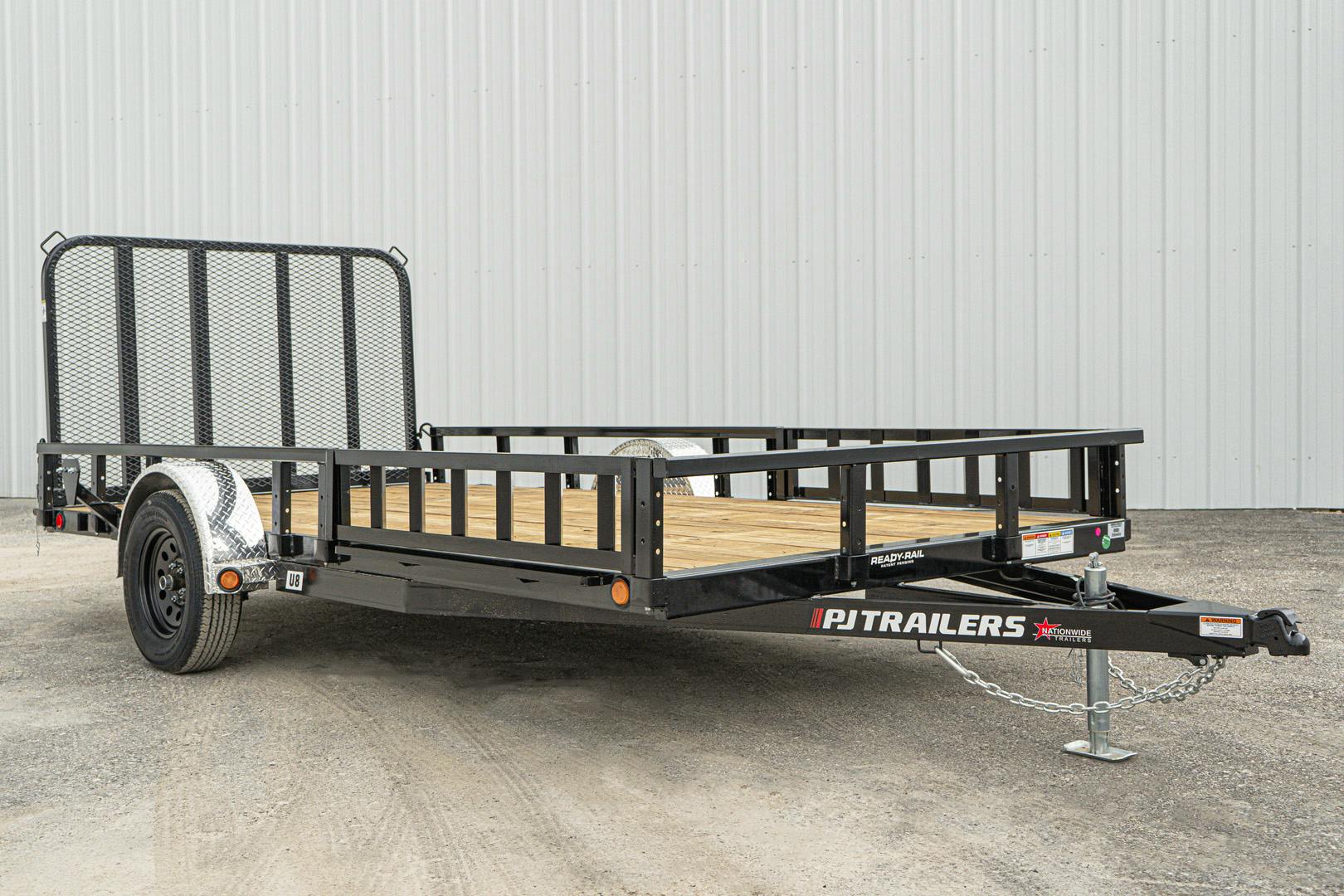 PJ Trailers 14'x83" Single Axle 4" Channel Utility Trailer (U8) - Image 3