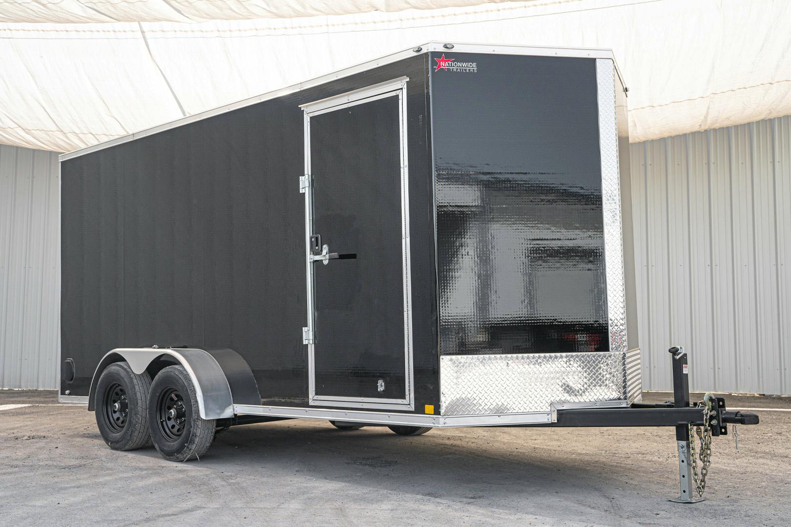 CellTech 7'x14' All-Steel Enclosed Cargo Trailer w/ Rear Ramp Door (C2) - Image 1