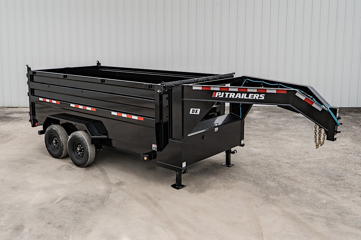 PJ Trailers 14'x83" 18k GN Low Pro Dump Trailer w/ 4' Sides (DX) - Image 2