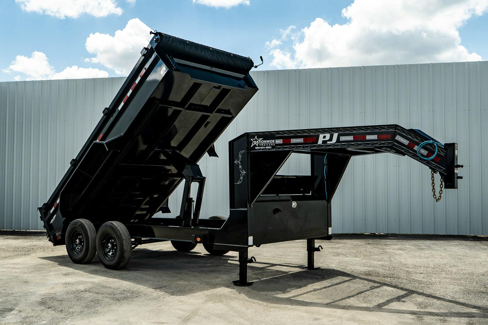 PJ Trailers 14'x83" GN Low Pro Dump Trailer w/ 2' Sides (DL) - Image 3