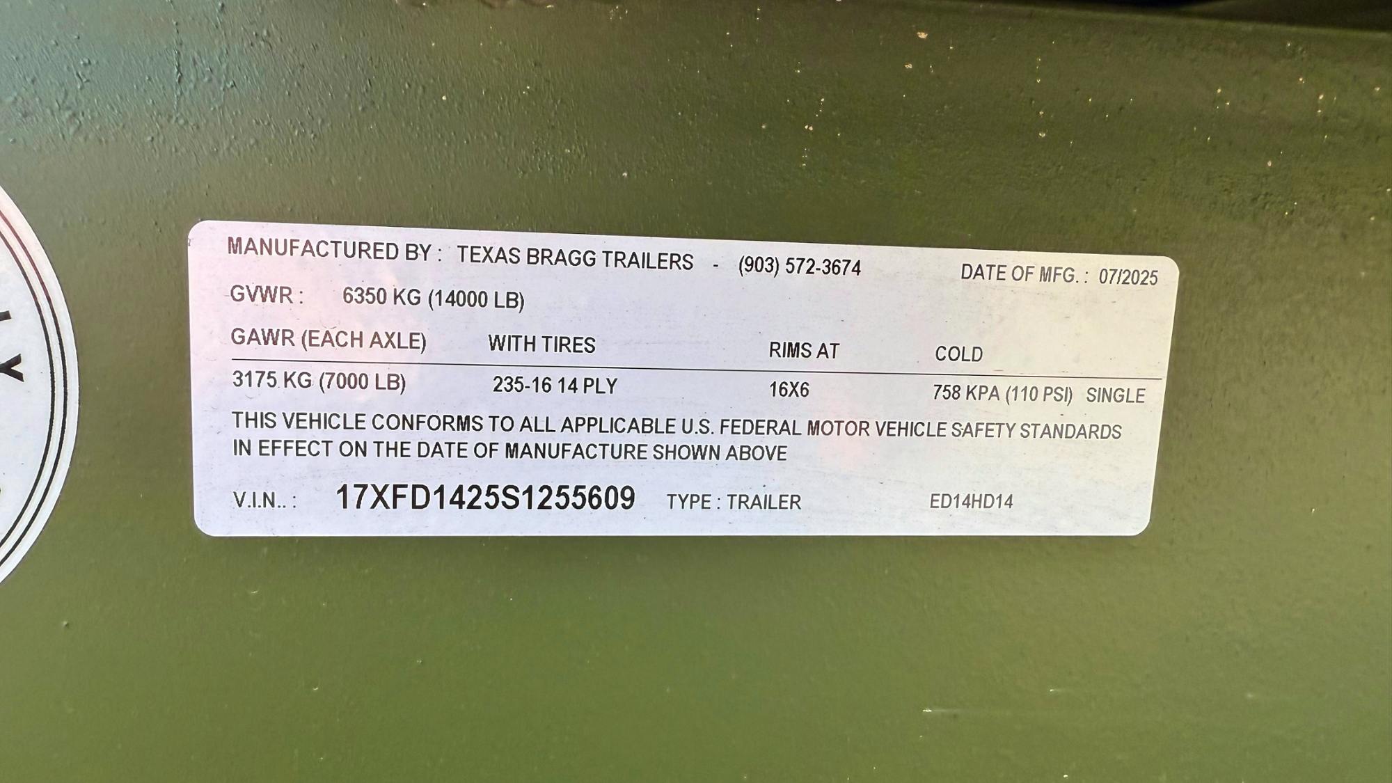 Texas Bragg 14'x83" Medium Duty Dump Trailer w/ 2ft Sides - Image 10