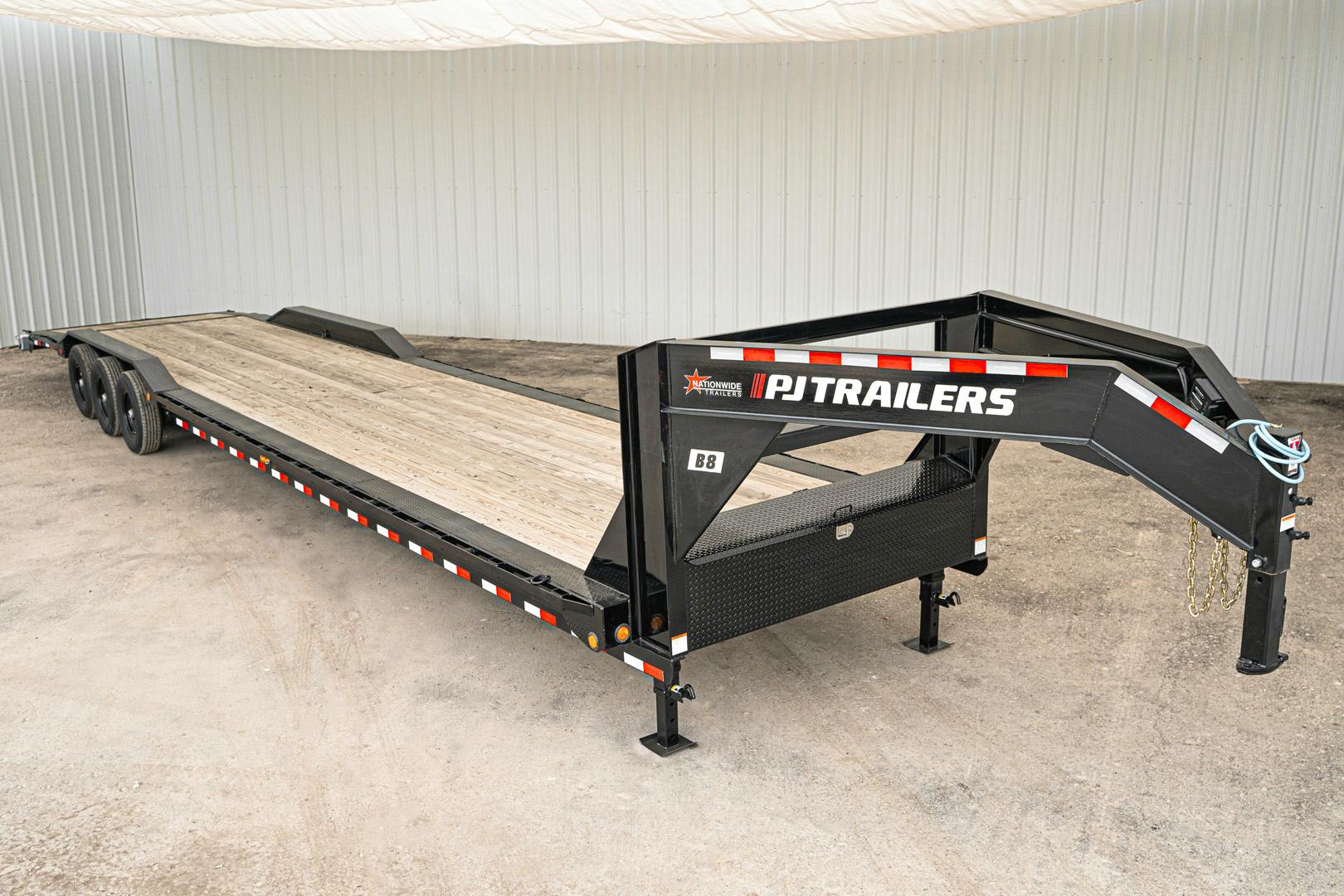 PJ Trailers 40'x81" GN 8" Channel S/W Equipment Trailer w/ Triple Axles (B8) - Image 1