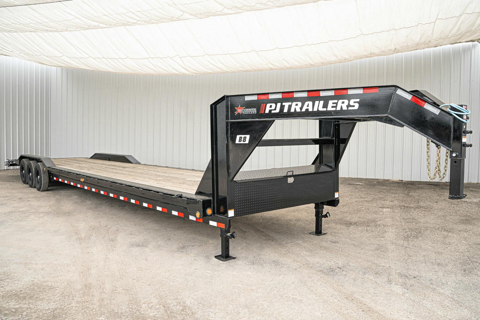 PJ Trailers 40'x81" GN 8" Channel S/W Equipment Trailer w/ Triple Axles (B8) - Image 2