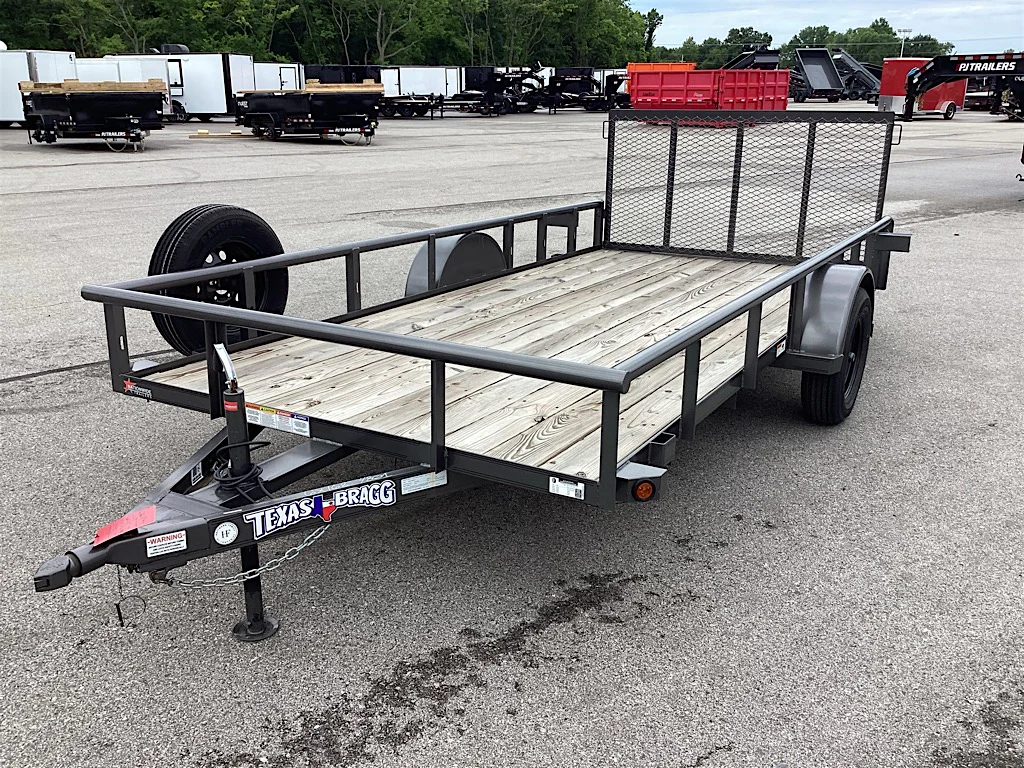 Texas Bragg 14'x77" Utility Trailer w/ 3' Gate (U1) - Stock #86575 - Image 1 of 5 Texas Bragg 14'x77" Utility Trailer w/ 3' Gate (U1) - Stock #86575 - Image 1 of 5