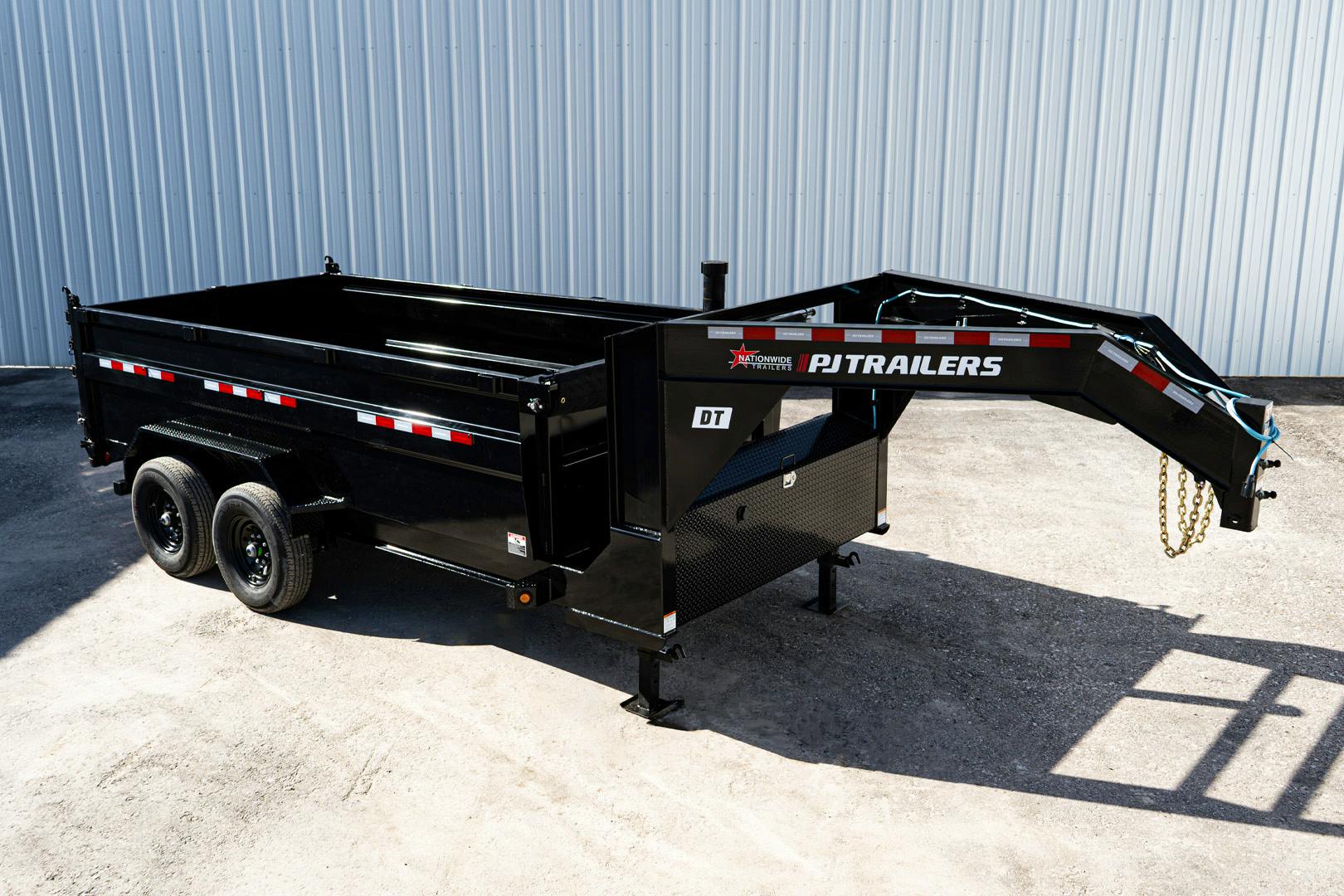 PJ Trailers 14'x83" GN Telescopic Dump Trailer w/ 3' Sides (DT) - Image 2