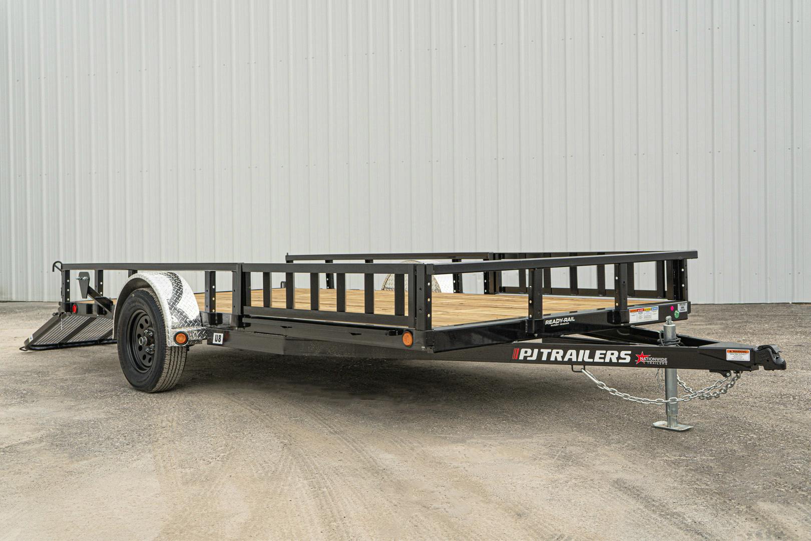 PJ Trailers 14'x83" Single Axle 4" Channel Utility Trailer (U8) - Image 4