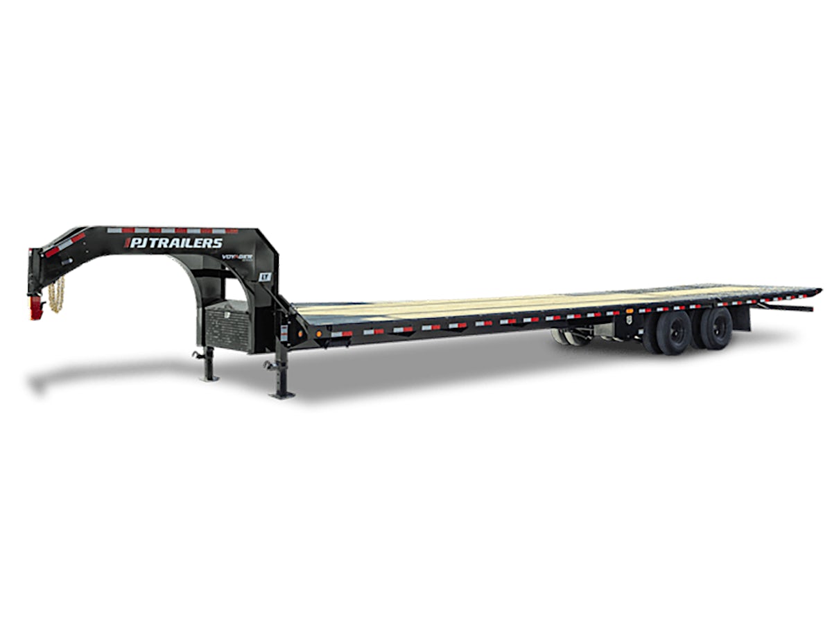 PJ Trailers 36'x102" Gooseneck Flatbed Trailer w/ Hydraulic Dovetail (LY) - Image 1