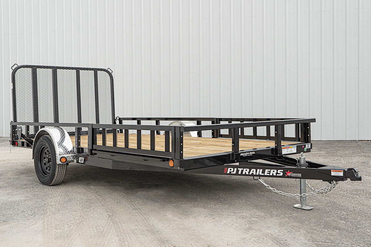 PJ Trailers 14'x83" Single Axle 4" Channel Utility Trailer (U8) - Image 1