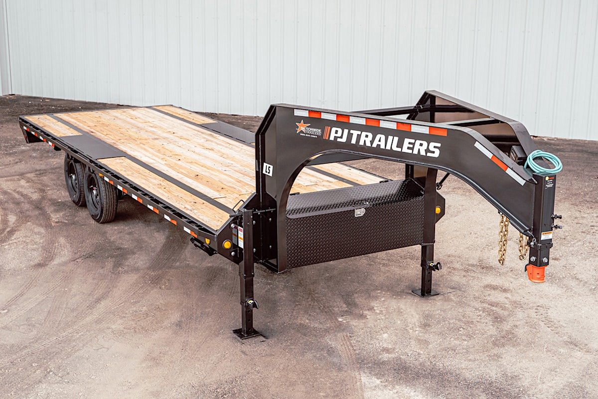 PJ Trailers 20'x102" Gooseneck Low Pro Flatbed Trailer w/ Singles (LS) - Image 1