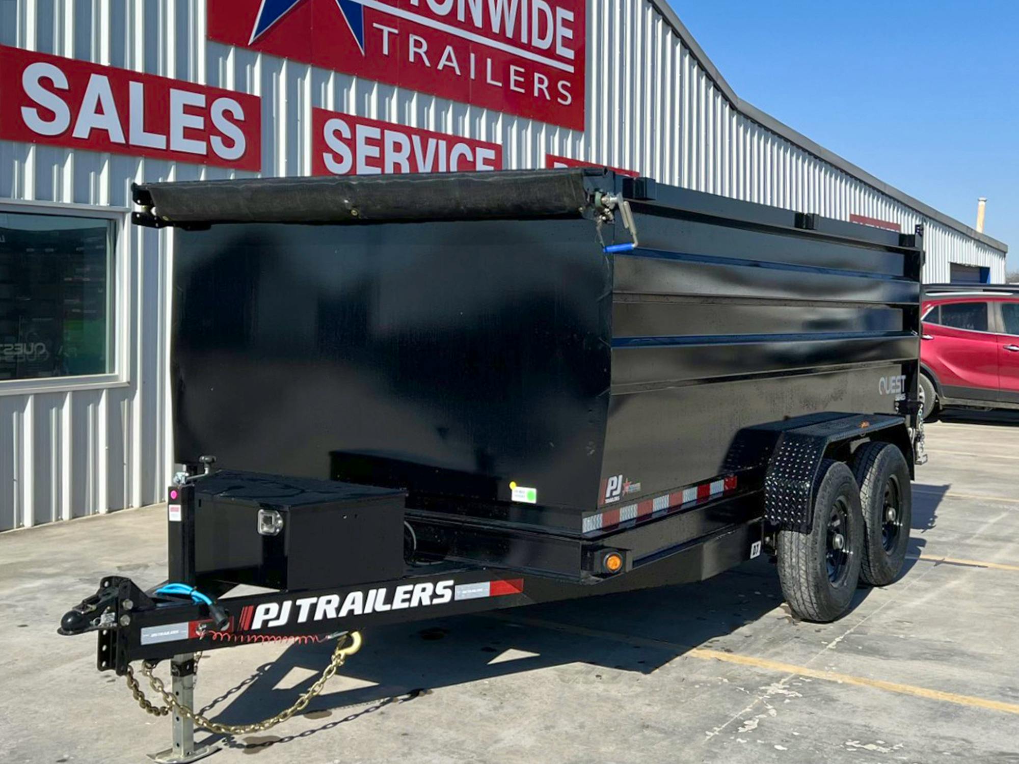 PJ Trailers 14'x83" 14K Dump Trailer w/ 4ft Sides (D7) - Stock #86929 - Image 3 of 9