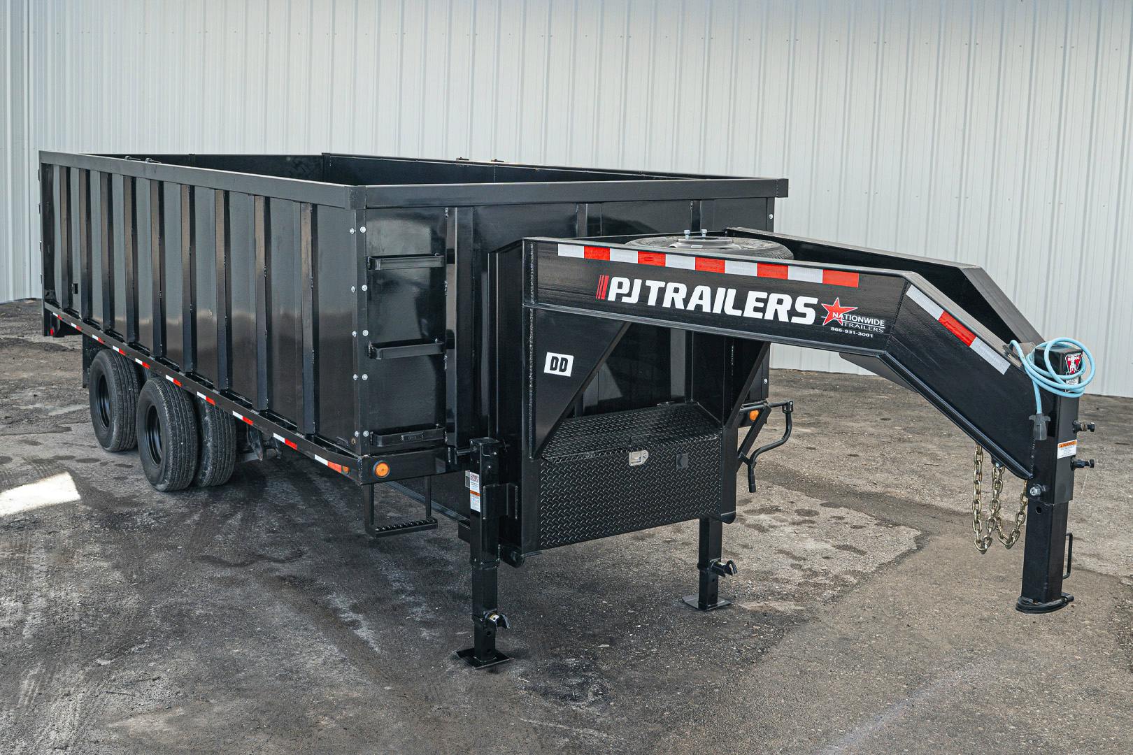 PJ Trailers 20'x96" Gooseneck Dual Dump Trailer w/ 4' Sides (DD) - Image 2