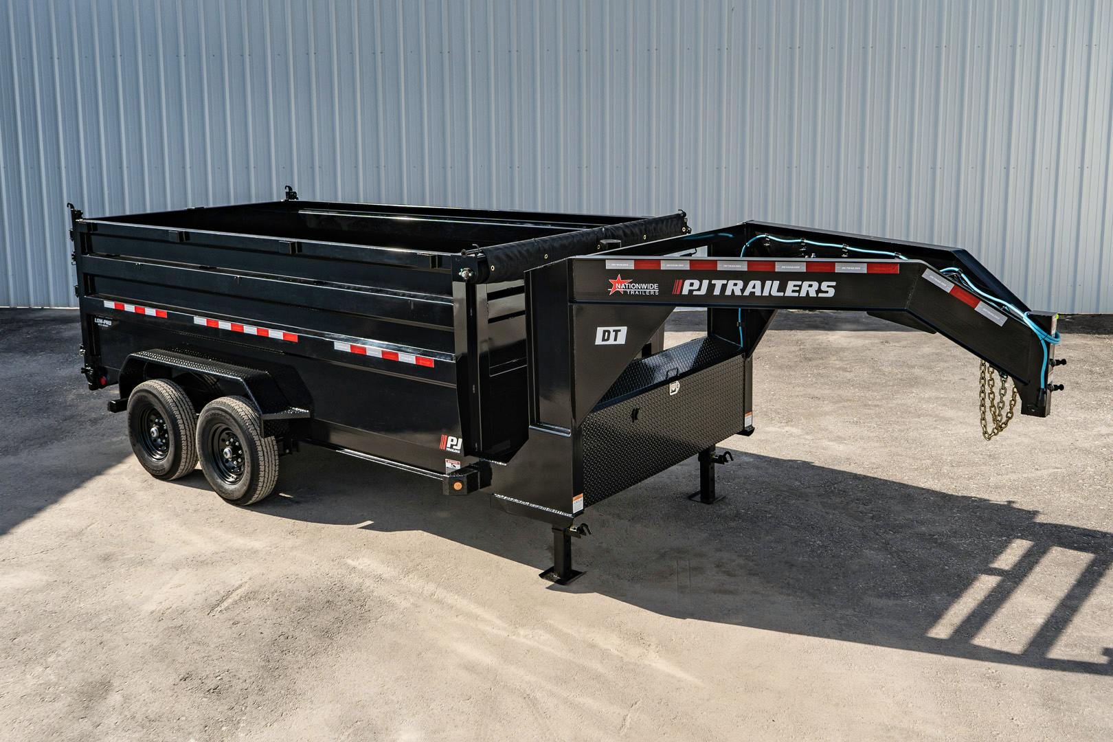 PJ Trailers 14'x83" GN Telescopic Dump Trailer w/ 4' Sides (DT) - Stock #87059 - Image 2 of 36