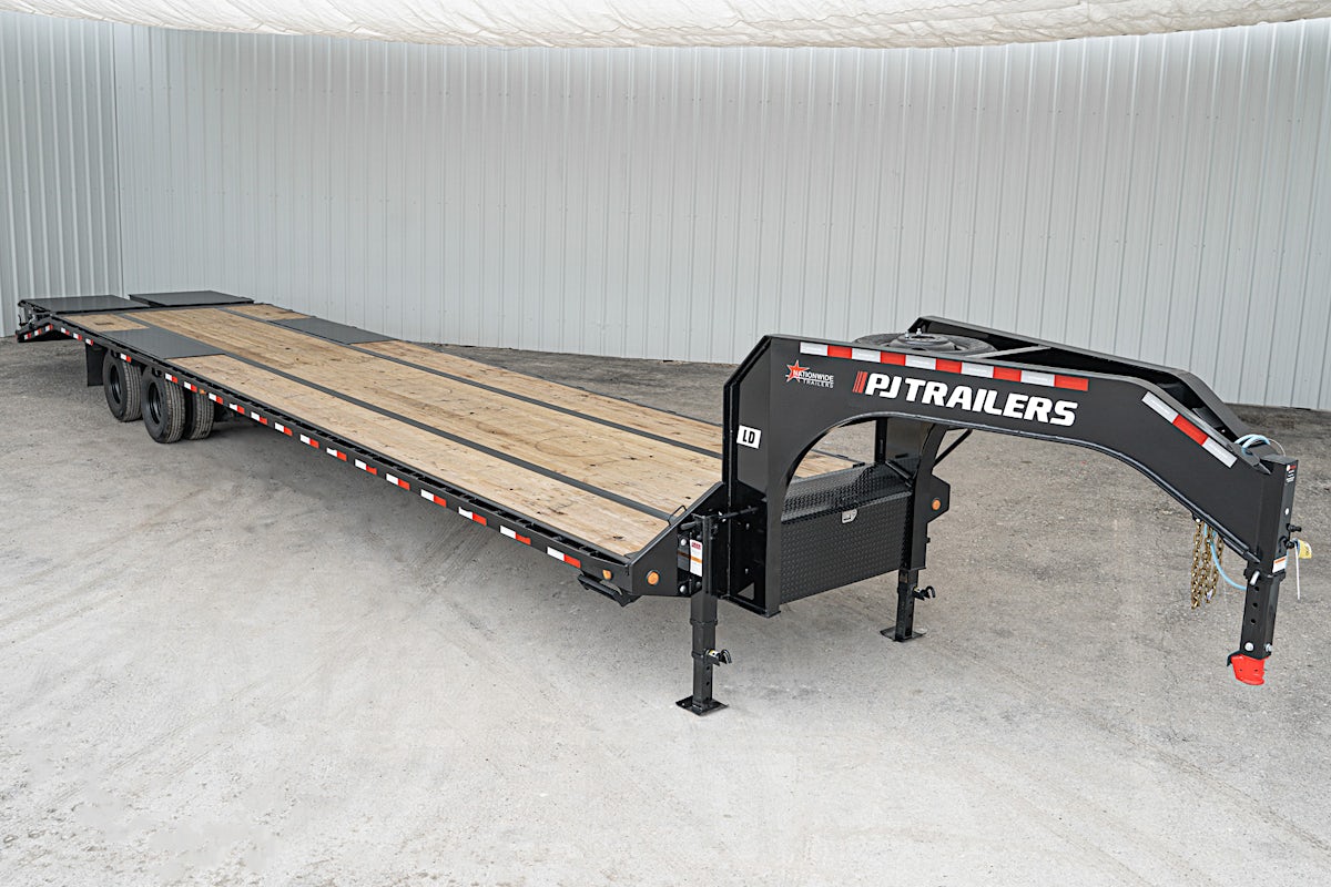 PJ Trailers 40'x102" Gooseneck Low Pro Flatbed Trailer w/ Duals (LD) - Stock #87066 - Image 1 of 19 PJ Trailers 40'x102" Gooseneck Low Pro Flatbed Trailer w/ Duals (LD) - Stock #87066 - Image 1 of 19