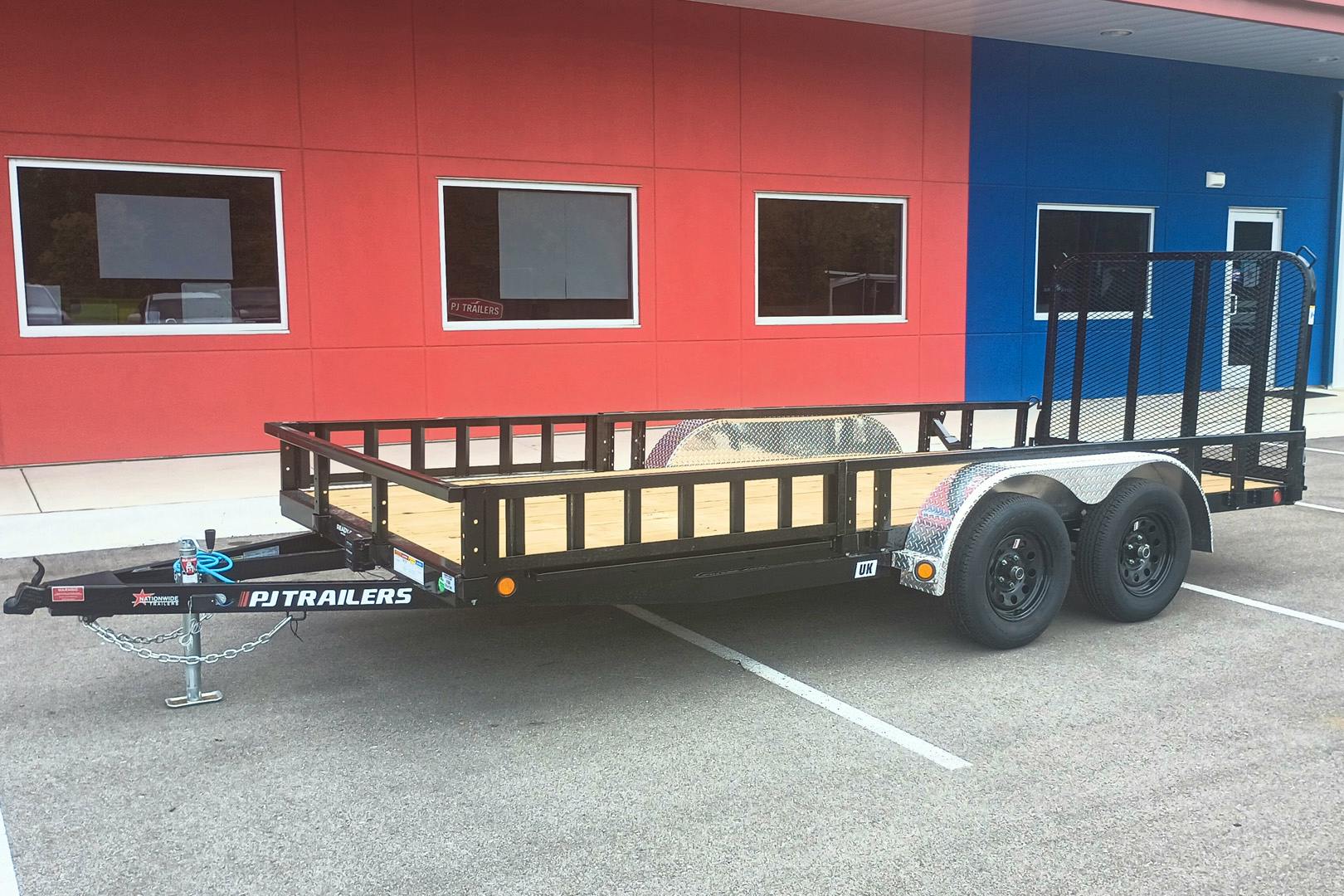 PJ Trailers 16'x77" Tandem Axle 4" Channel Utility Trailer (UK) - Image 1
