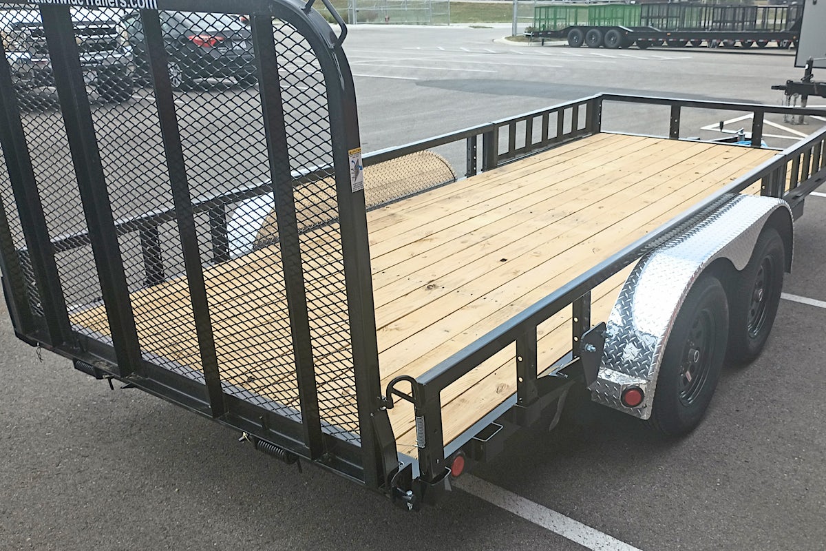 PJ Trailers 16'x77" Tandem Axle 4" Channel Utility Trailer (UK) - Image 4