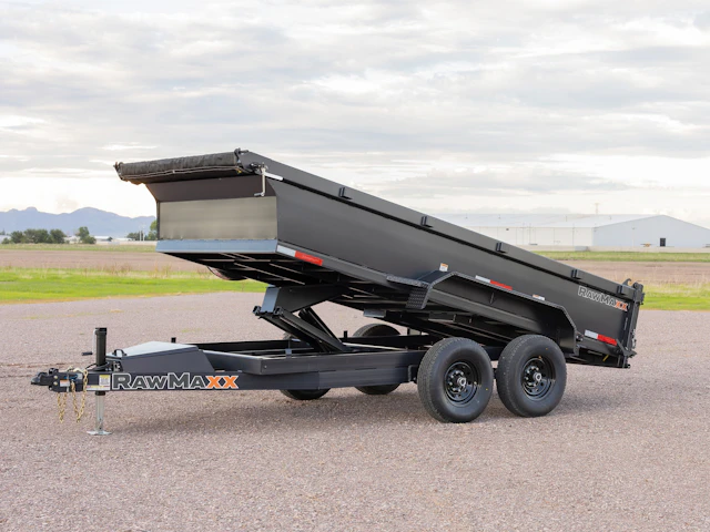 RawMaxx 14'x83" Scissor Lift Dump Trailer w/ 2' Sides (PKX)