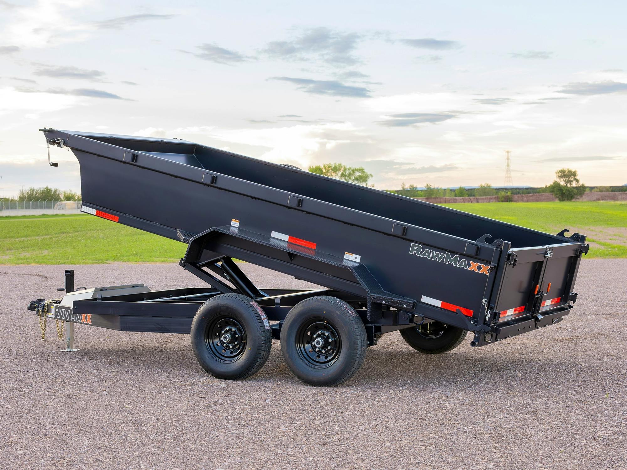 RawMaxx PKX 14' × 83" Scissor Lift Dump Trailer