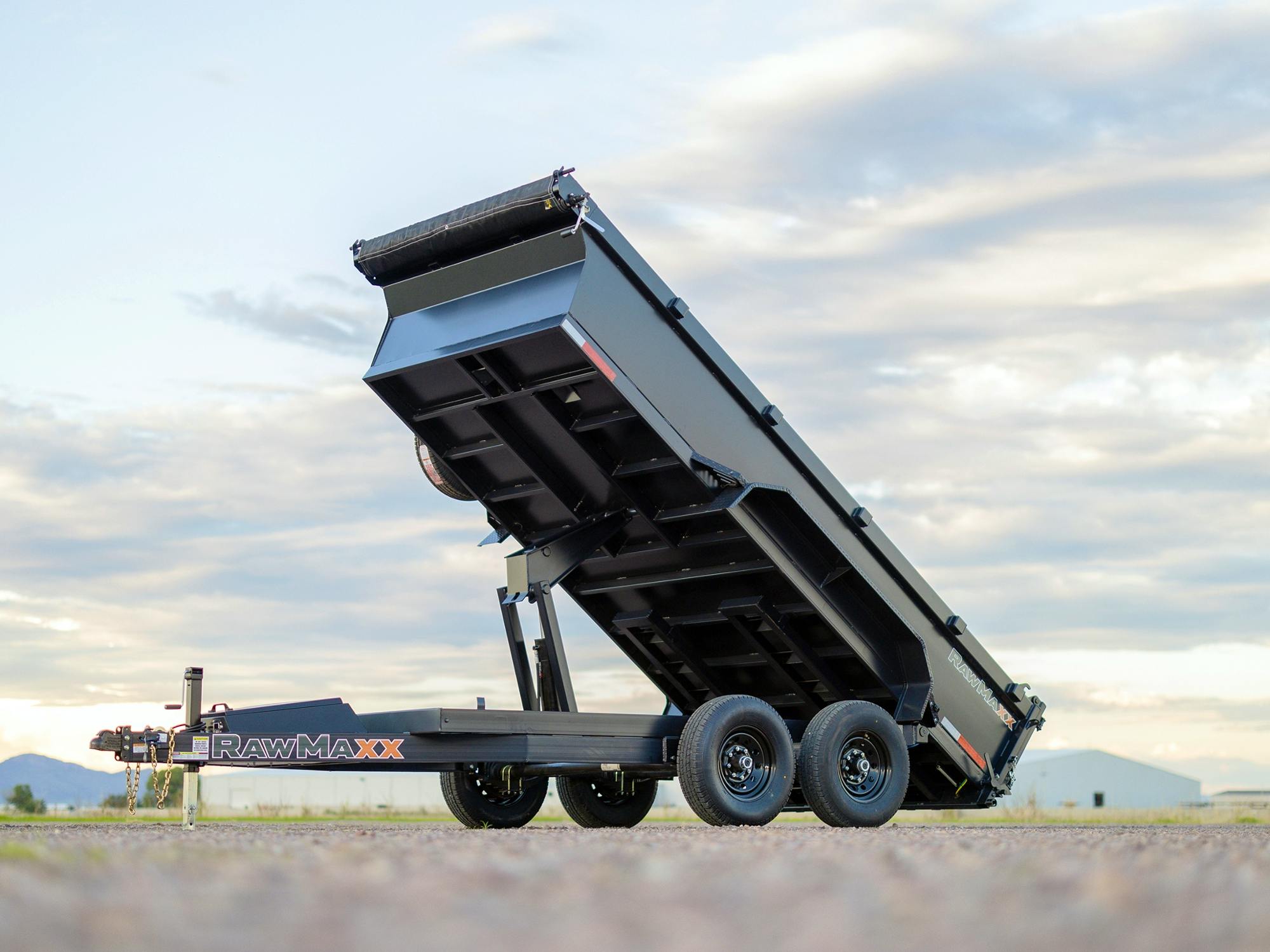 RawMaxx PKX 14' × 83" Scissor Lift Dump Trailer