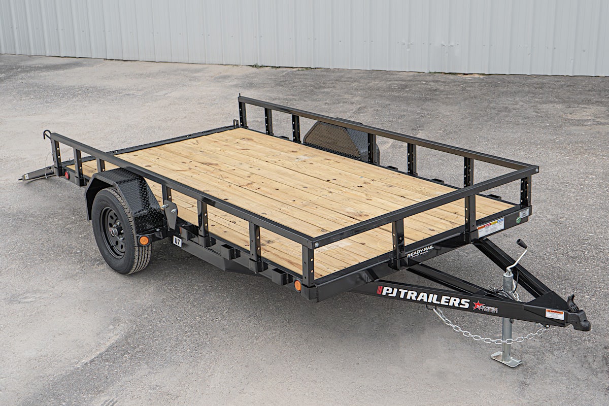PJ Trailers 12'x77" Single Axle 4" Channel Utility Trailer (U7) - Image 2