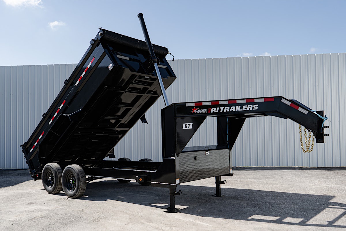 PJ Trailers 14'x83" GN Telescopic Dump Trailer w/ 3' Sides (DT) - Image 1