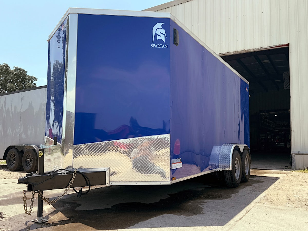 Spartan 7'x16' Enclosed Cargo Trailer w/ Rear Ramp Door (C2) - Stock #87410 - Image 1 of 8 Spartan 7'x16' Enclosed Cargo Trailer w/ Rear Ramp Door (C2) - Stock #87410 - Image 1 of 8