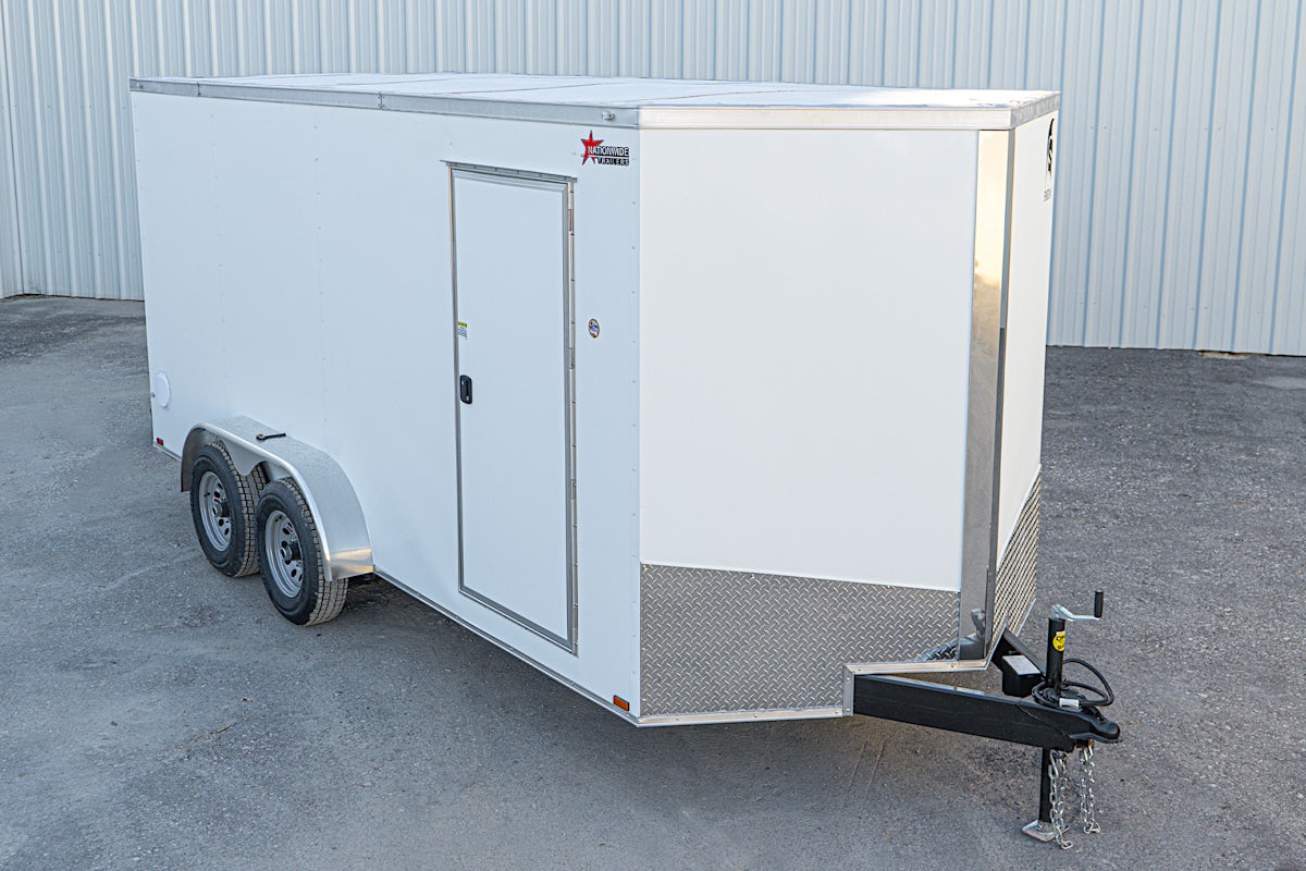 Spartan 7'x16' Enclosed Cargo Trailer w/ Rear Ramp Door (C2) - Stock #87412 - Image 1 of 5 Spartan 7'x16' Enclosed Cargo Trailer w/ Rear Ramp Door (C2) - Stock #87412 - Image 1 of 5